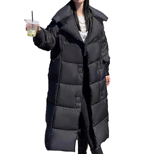 EB | Damen Oversized Lange Gesteppten Winterparka