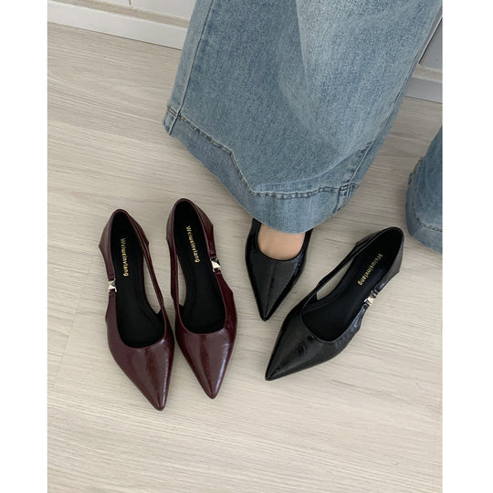 Damen Ballerinas mit modischem Cut-Out-Design und elegantem Glanz EB