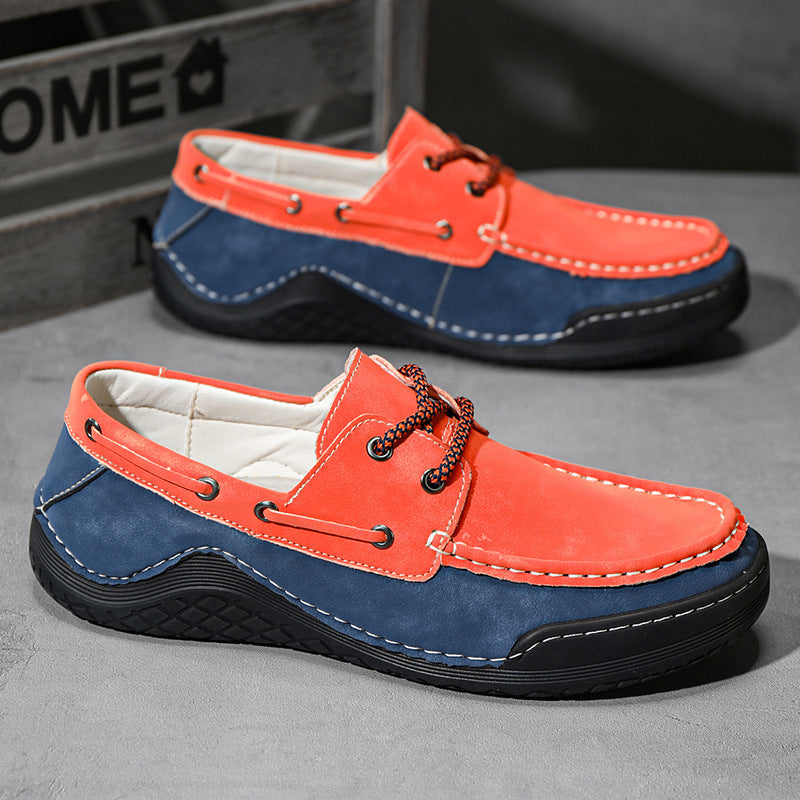 Herren Freizeit Leder Schuhe mit Wasserabweisender Sohle EB