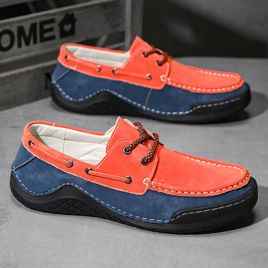 Herren Freizeit Leder Schuhe mit Wasserabweisender Sohle EB