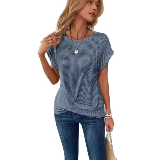 Damen lässiges Waffelstrickshirt EB