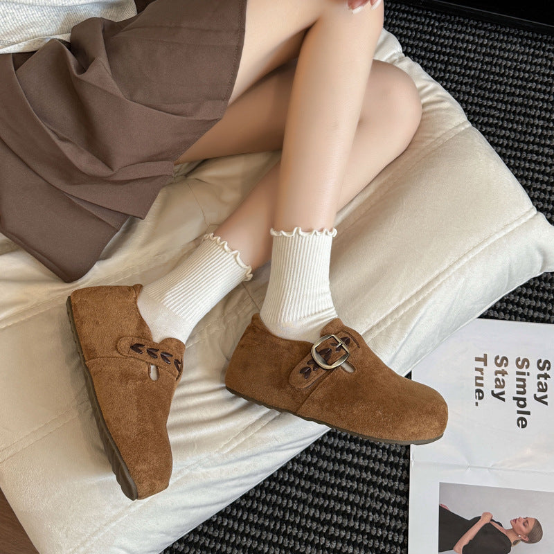 Damen Clogs mit komfortablem Kunstleder-Obermaterial und modischer Schnalle EB