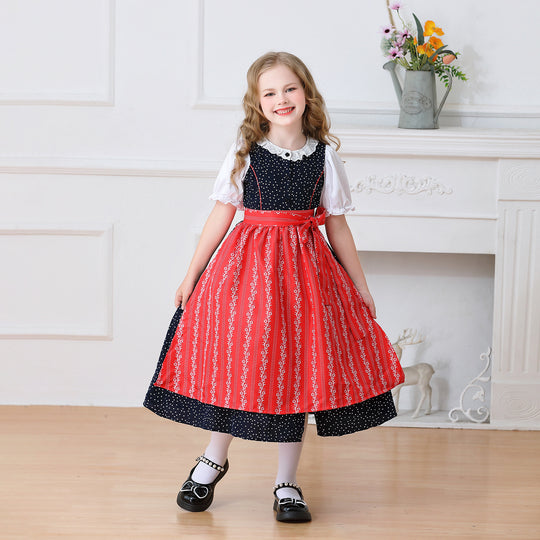 Damen nan traditionelles Dirndlkleid für Mädchen mit abnehmbarer Schürze EB