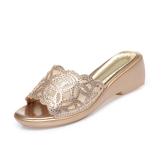 Damen elegante Mules mit Schmuckdetail und komfortablem Blockabsatz EB