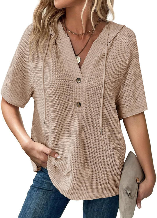 Damen Kapuzenshirt im Waffelmuster EB