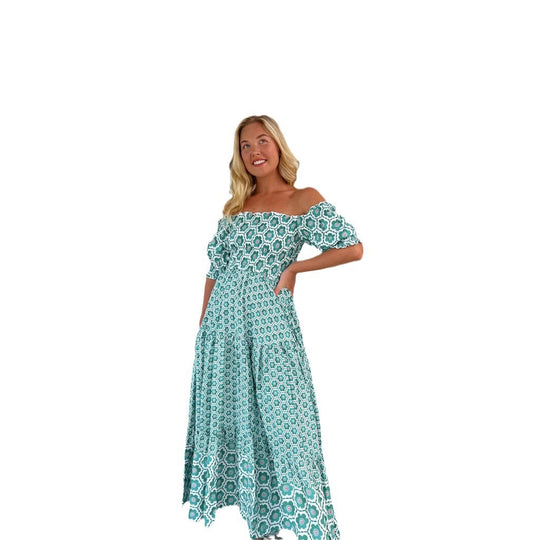Damen Maxikleid mit charmanten Rüschendetails EB