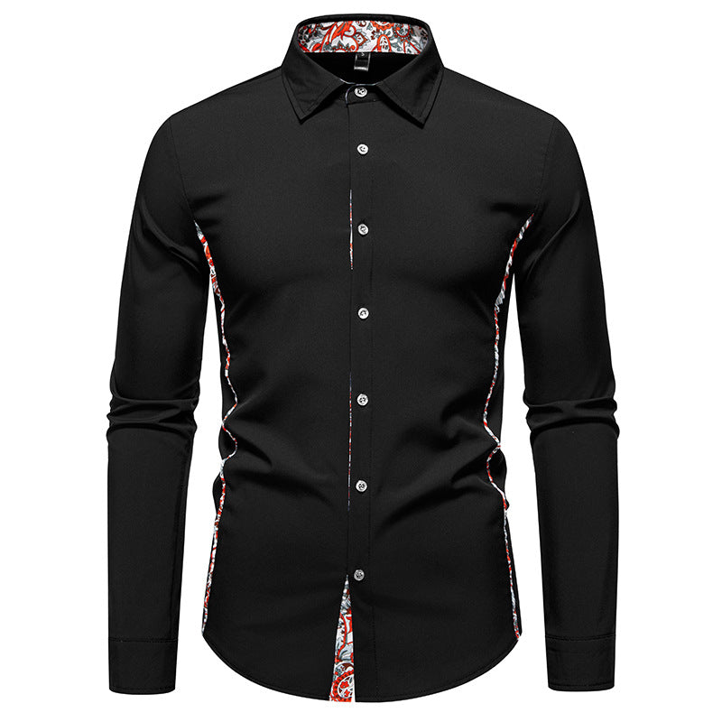 Herren Langarmhemd mit floralem Design und modernem Schnitt EB