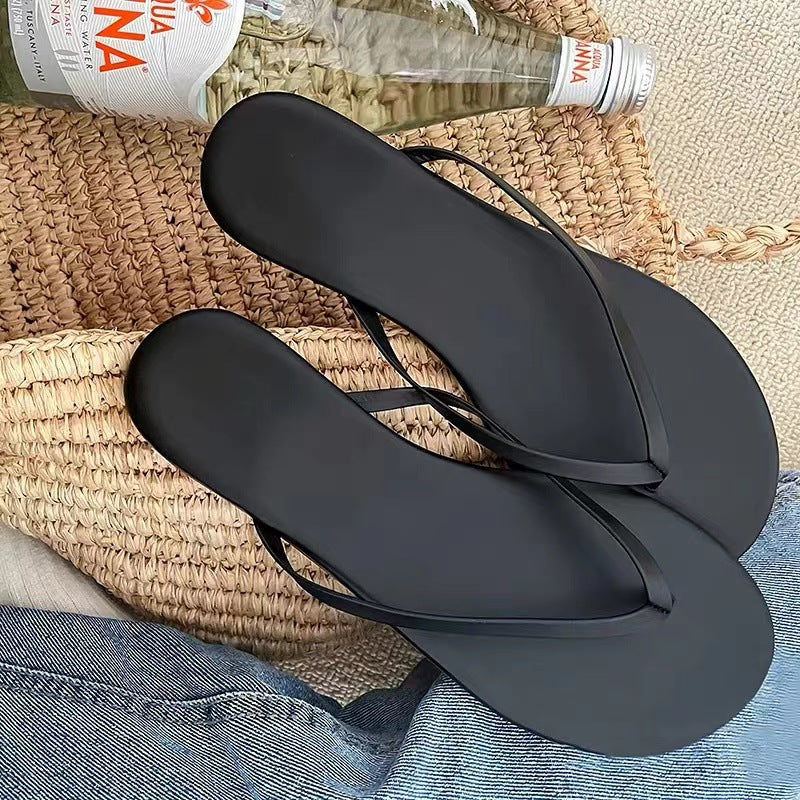 Damen minimalistischen Zehentrenner-Sandalen mit flexiblem Fußbett EB