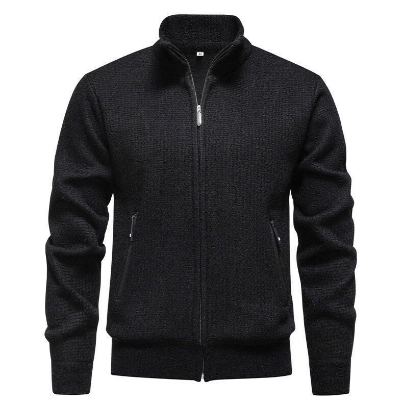 Herren Strickjacke mit modernem Zipper und seitlichen Reißverschlusstaschen EB