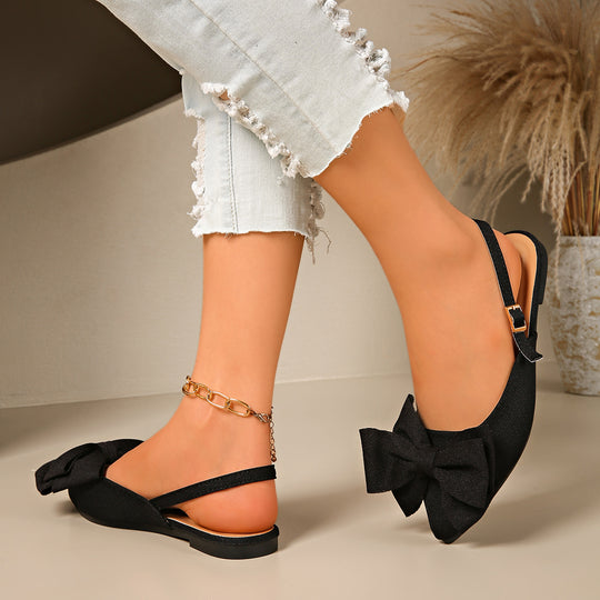 Damen Slingback-Pantoletten mit elegantem Schleifen-Design und praktischem Riemen EB