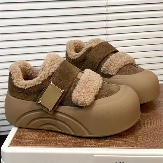 Damen Gemütliche und warme Hausschuhe mit verstellbarem Riemen EB