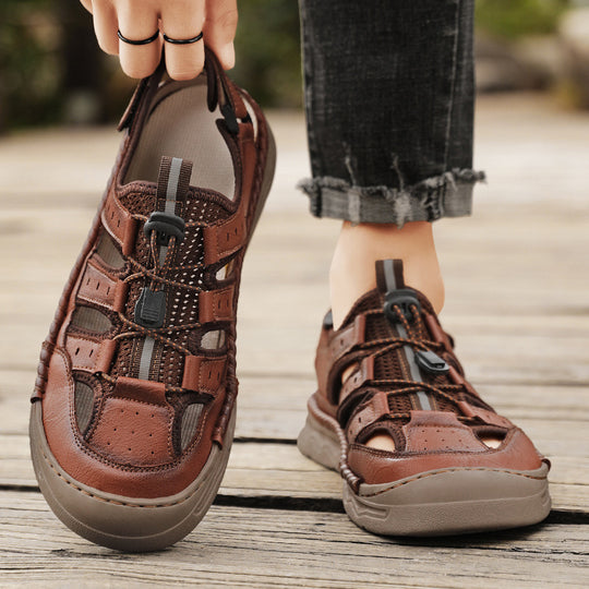 Herren Bequeme Outdoor-Sandalen mit verstellbarem Riemensystem und rutschfester Sohle EB
