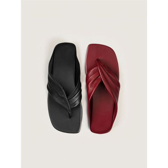 Damen elegante Zehentrenner-Sandalen mit raffiniertem Knotendesign EB