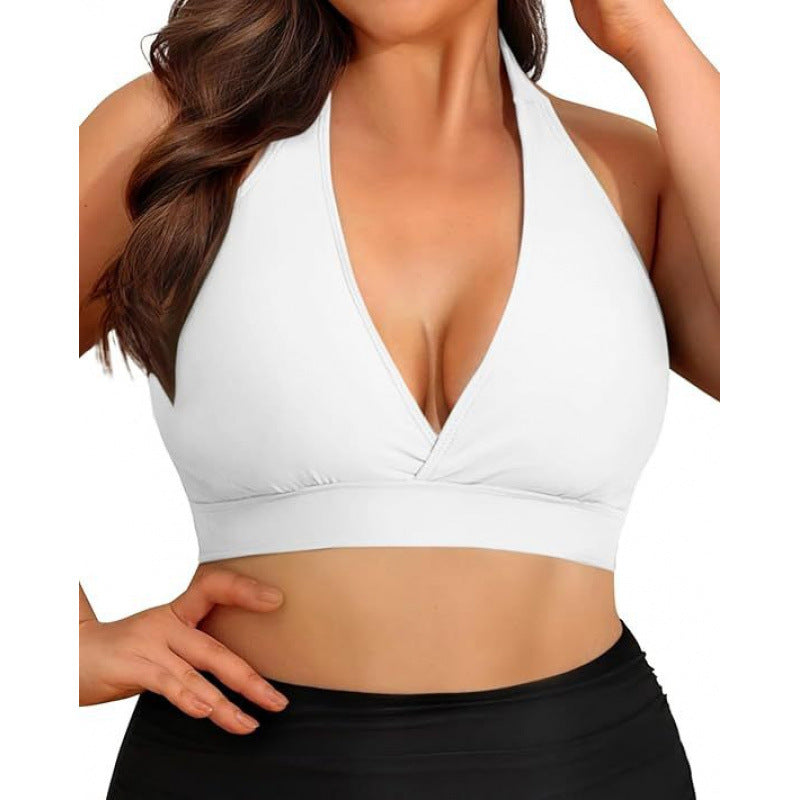 Damen Triangel-Bikini-Oberteil mit tiefem V-Ausschnitt und verstellbaren Trägern EB