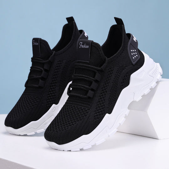 Damen Atmungsaktive Fitness Sneakers mit flexiblem Strickoberteil und rutschfester Sohle EB