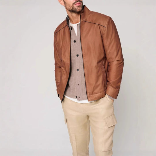 Herren modische jacke mit klassischem Stehkragen und eleganten Akzenten EB