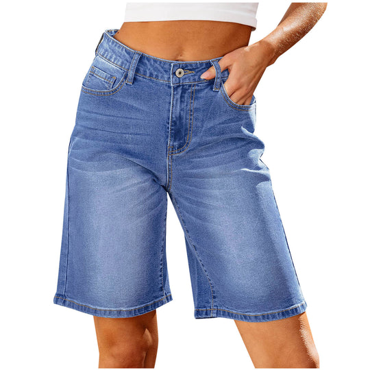 Damen Denim-Shorts mit lässigem Schnitt und lässigen Details EB