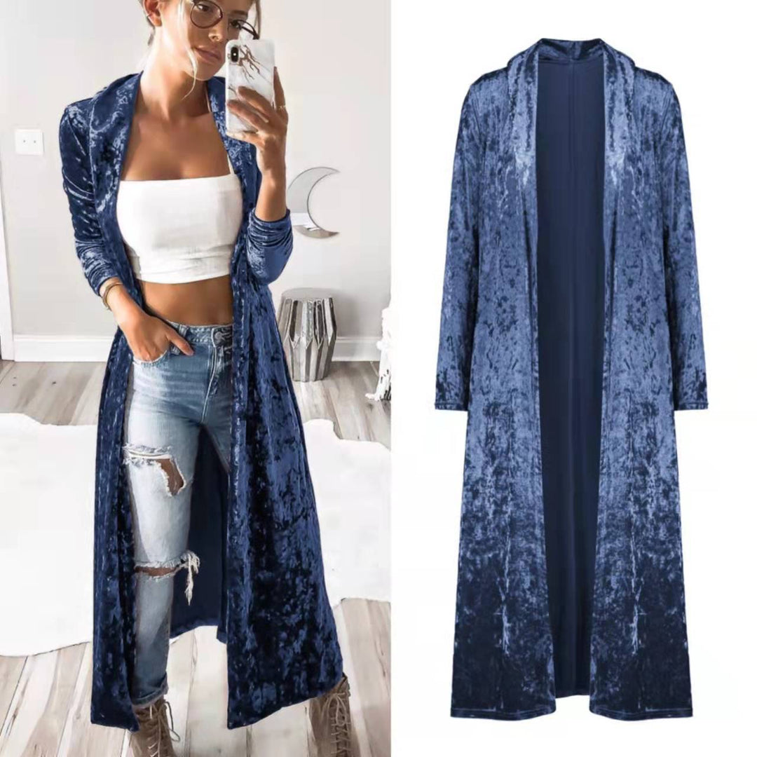 Damen Langer Veloursmantel EB