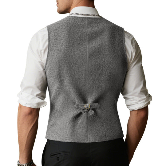 Herren elegante Weste mit praktischen Taschen und modischen Knopfdetails EB