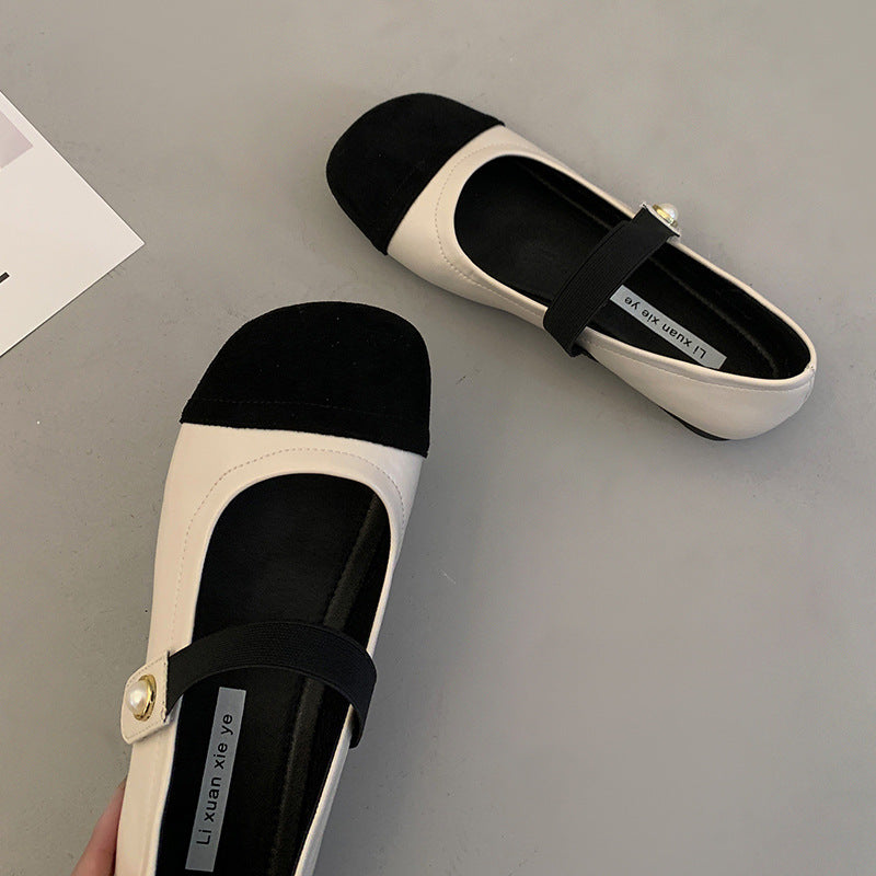 Damen Ballerinas mit elegantem Riemchen und modischer Perlenverzierung EB