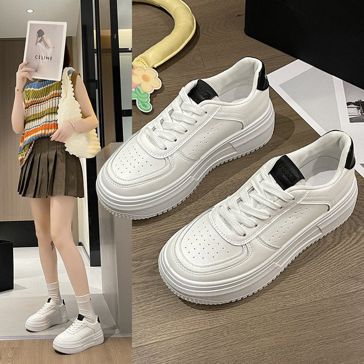 Damen modische Plateau-Sneaker mit atmungsaktivem Obermaterial und rutschfester Sohle EB