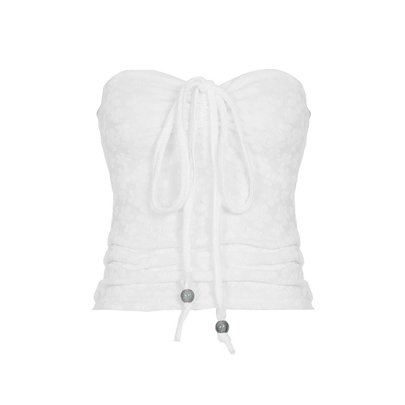 Damen Bandeau-Oberteil mit floralem Muster und geflochtenem Detail EB