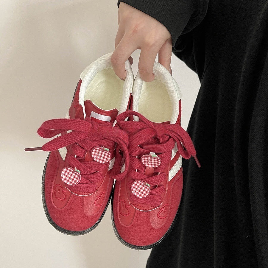 Damen Modische Sneakers mit verspieltem Apfel-Design EB