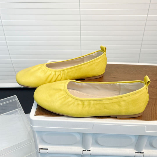 Damen Ballerinas aus feinem Leder mit elastischem Riemen EB
