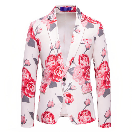 Herren eleganter Blazer mit floralem Design EB