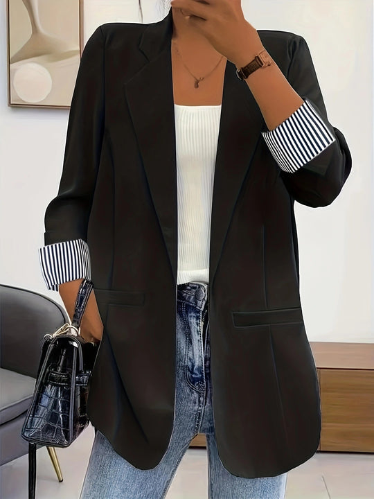 Damen Blazerjacke mit modernem Schnitt und Streifenakzenten EB