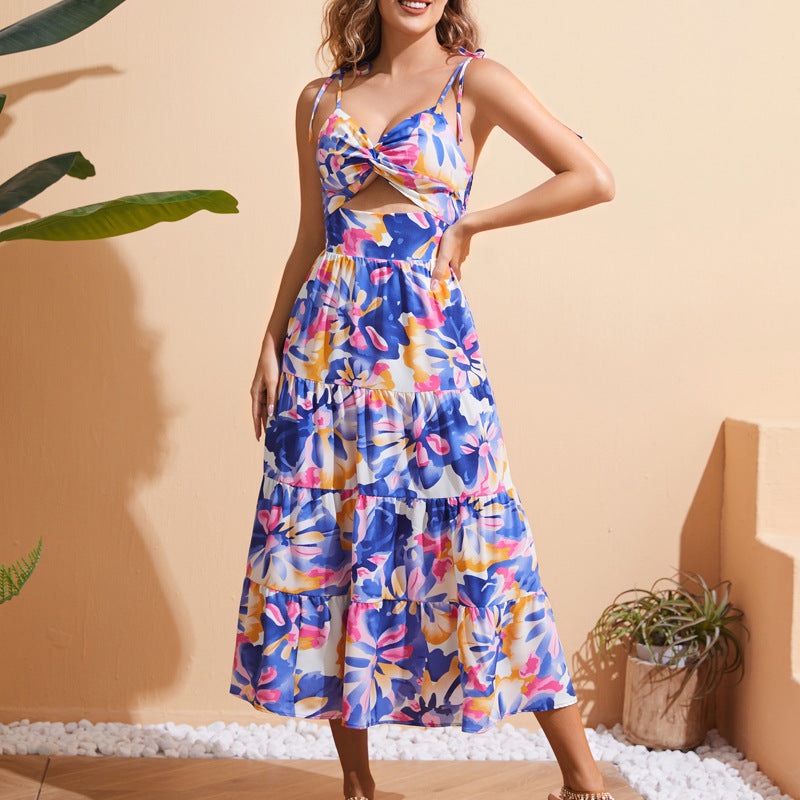 Damen Maxikleid mit Rüschen und verspieltem Schnitt EB