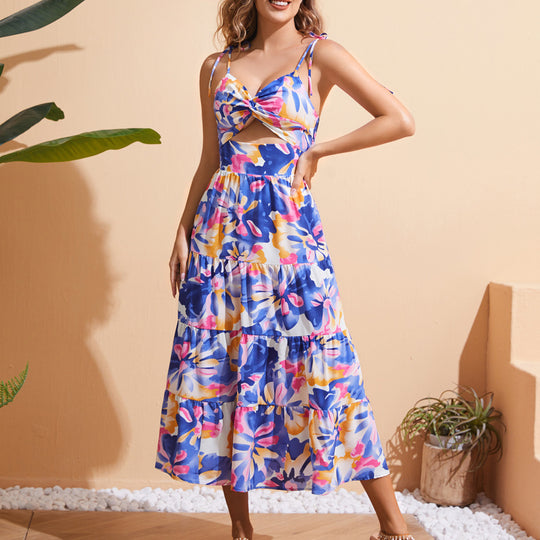 Damen Maxikleid mit Rüschen und verspieltem Schnitt EB