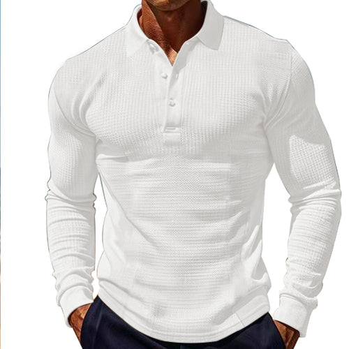 Herren Langarm-Henley-Shirt aus atmungsaktivem Strukturmaterial mit dekorativen Knöpfen EB