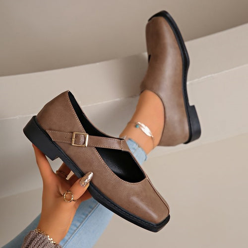 Damen Ballerinas mit modischem Riemenverschluss EB