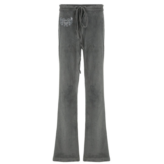 Damen-Sweatpants im lässigen Flared-Design mit trendigen Stickereien EB