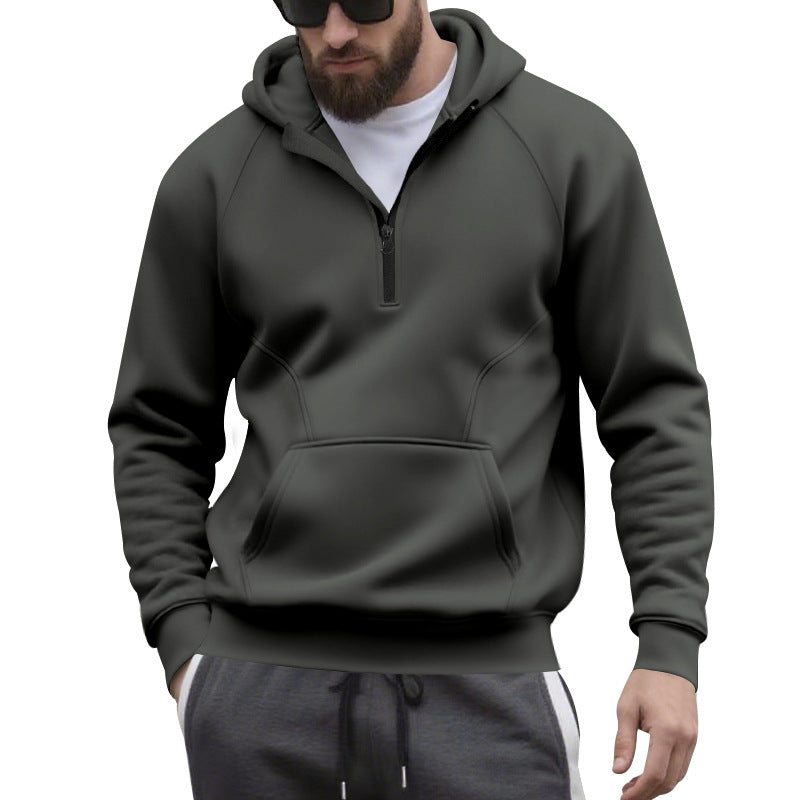 Herren Kapuzensweater mit Reißverschluss und praktischer Kängurutasche EB