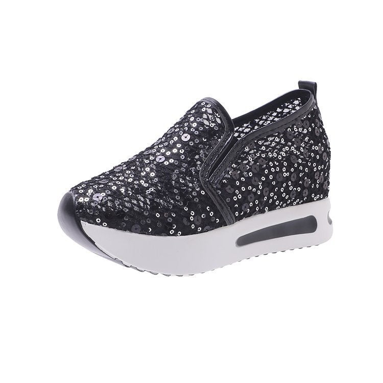 Damen Wedge-Sneaker mit glitzerndem Obermaterial und komfortabler Sohle EB