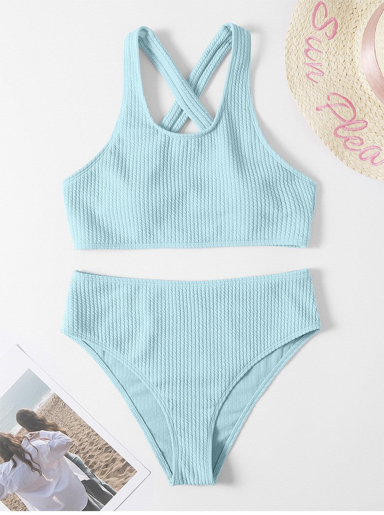 Damen Hoch tailliertes Bikini-Set mit komfortablem und schickem Design EB