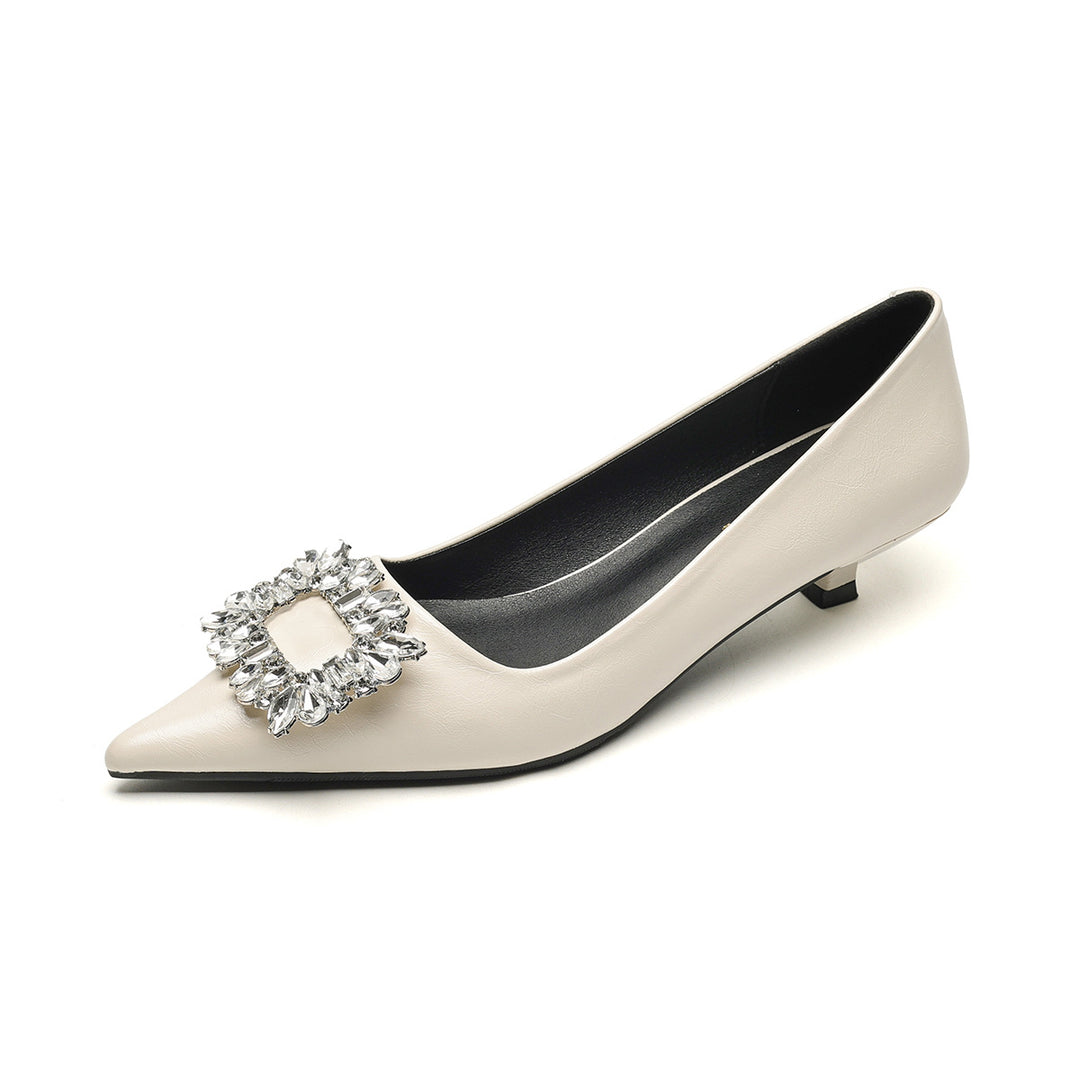 Damen elegante spitze Ballerinas mit funkelnder Applikation EB