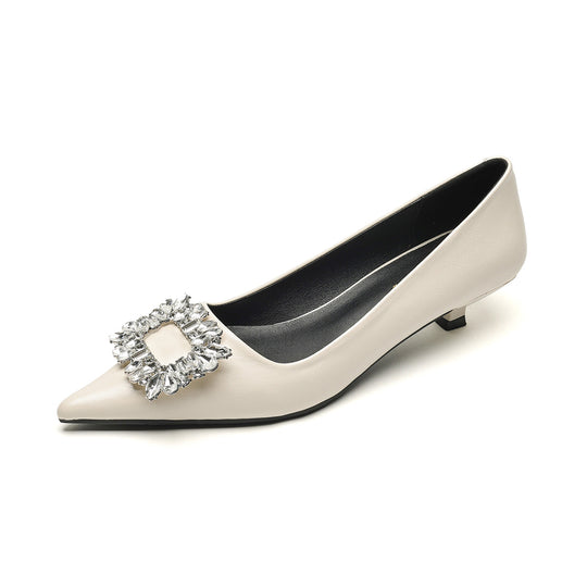 Damen elegante spitze Ballerinas mit funkelnder Applikation EB