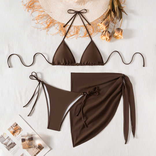Damen Bikini-Set mit verstellbaren Trägern und elegantem knotendem Unterteil EB