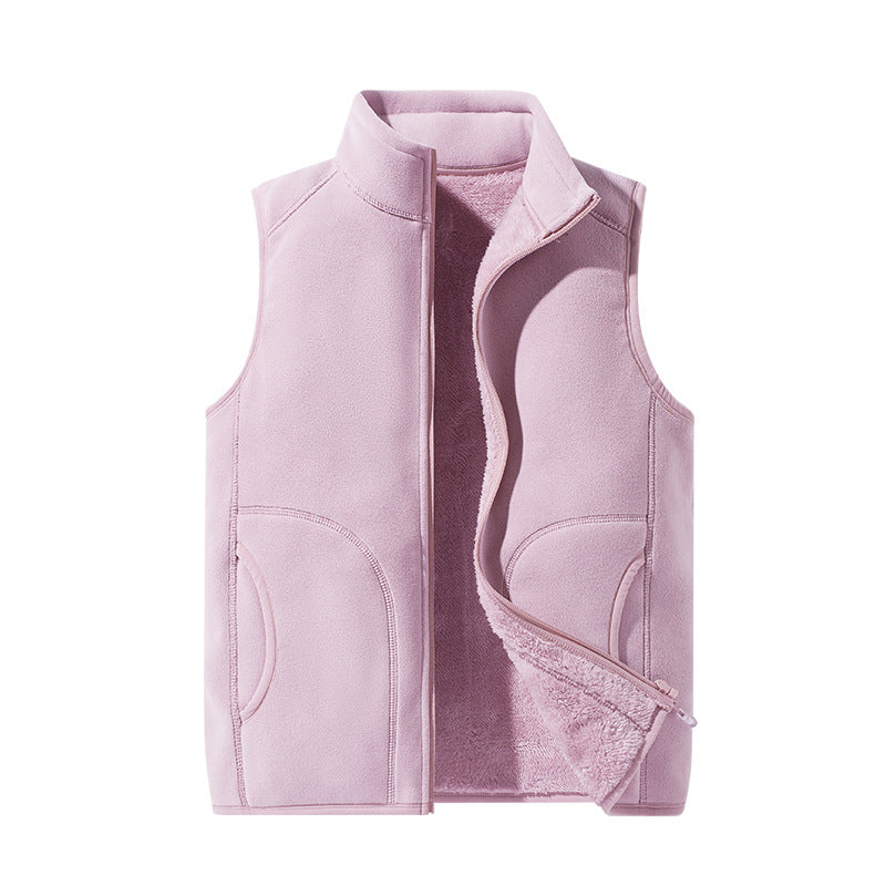 Damen leichte Microfleece-Weste mit durchgehendem Reißverschluss, hohem Stehkragen und weicher Teddyinnenlage EB