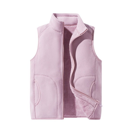Damen leichte Microfleece-Weste mit durchgehendem Reißverschluss, hohem Stehkragen und weicher Teddyinnenlage EB