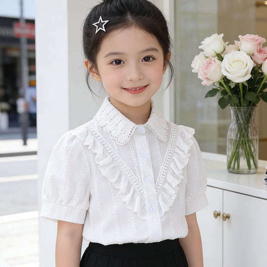 Mädchen Bluse mit Rüschendesign EB