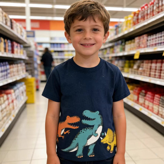 Jungen T-Shirt mit niedlichen Dinosaurier-Applikationen EB