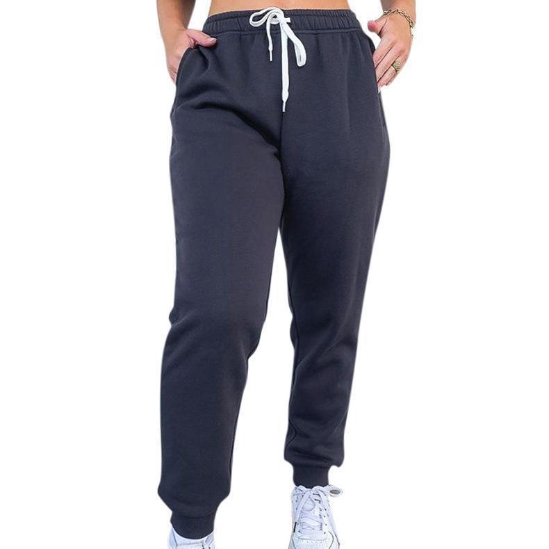 Damen nan taillenhohe tapered Jogginghose mit elastischem Komfortbund, verstellbarem Kordelzug und tiefen Eingrifftaschen EB