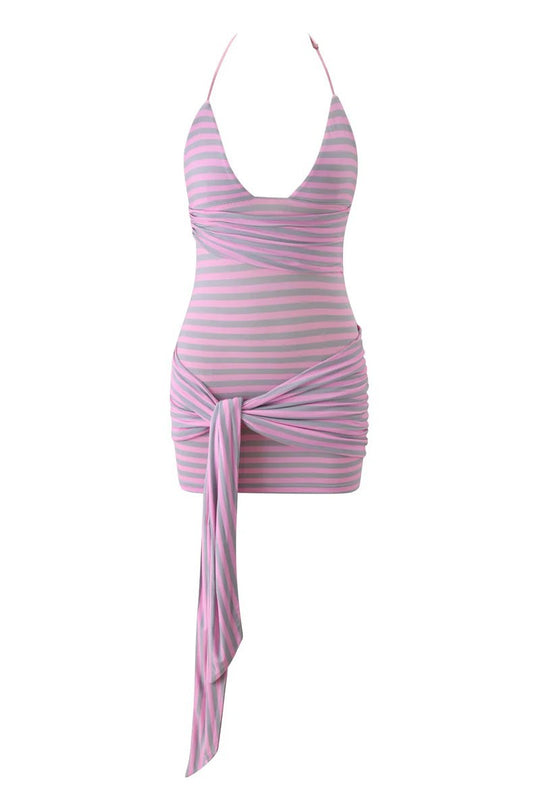Damen Wickel-Badeanzug mit raffiniertem Schnür-Design EB