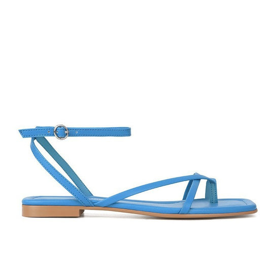 Damen elegante flache Sandalen mit durchbrochenem Riemendesign EB