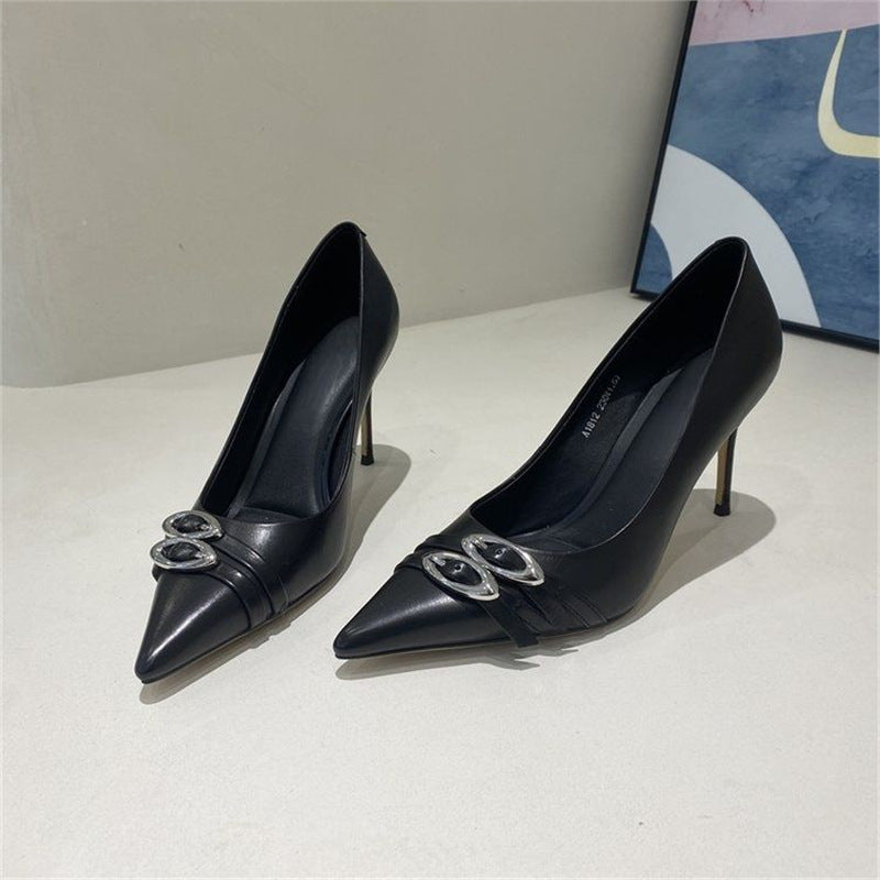 Damen elegante High Heel Pumps mit funkelnden Strassverzierungen EB