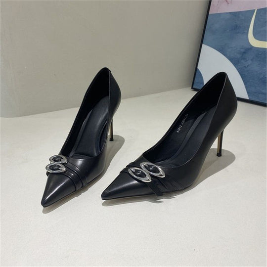 Damen elegante High Heel Pumps mit funkelnden Strassverzierungen EB